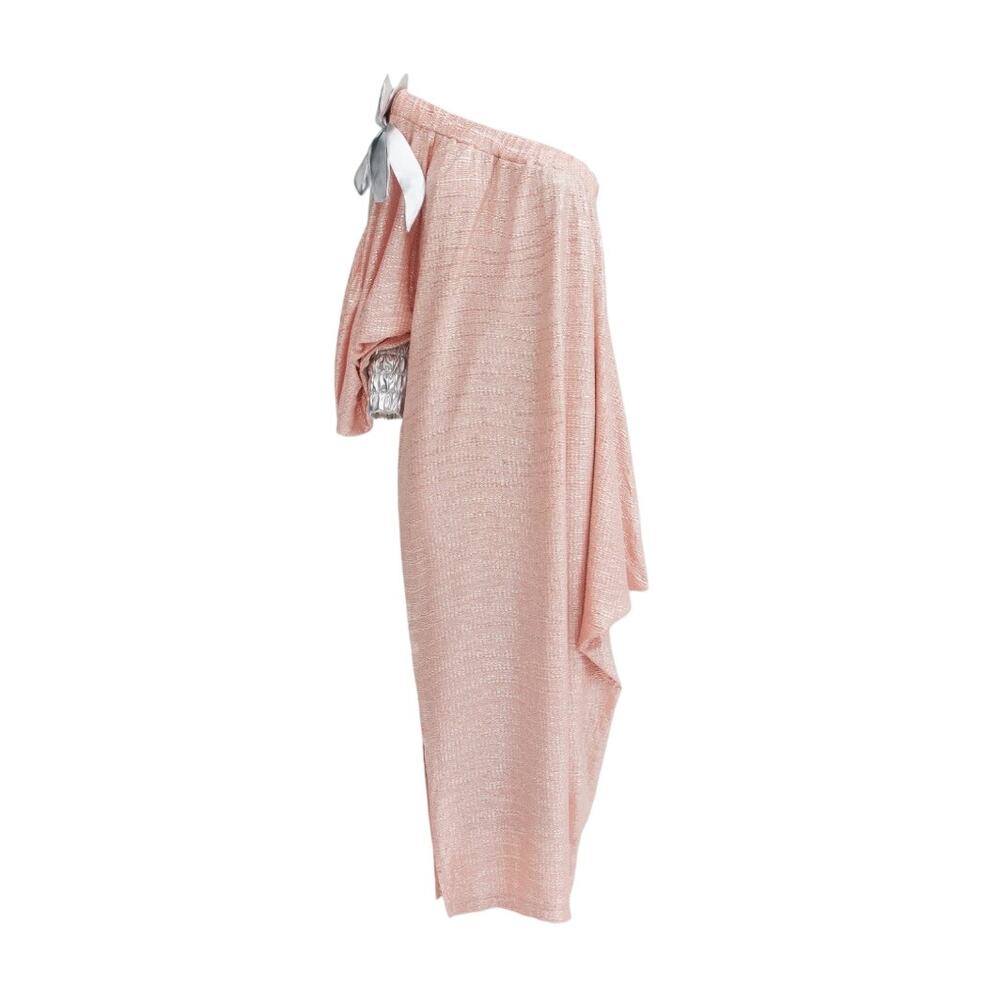 Julia Allert Luxury Elegance Rose Gold One Sleeve Long Dress L NWT